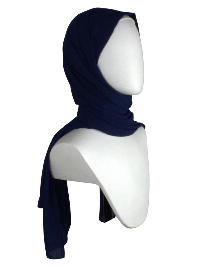 chiffon Navy Blue hijab scarf | Maxi dark blue chiffon hijab | Lina Zibdeh