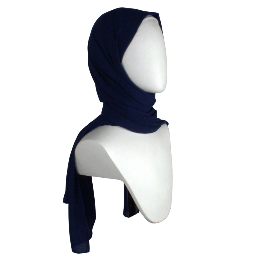 chiffon Navy Blue hijab scarf | Maxi dark blue chiffon hijab | Lina Zibdeh