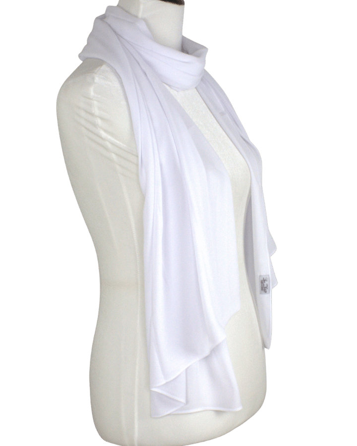 Premium quality white chiffon hijab scarf | Not transparent white chiffon hijab | Lina Zibdeh