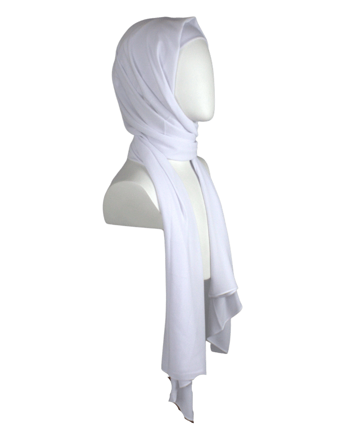 Premium quality white chiffon hijab scarf | Not transparent white chiffon hijab | Lina Zibdeh