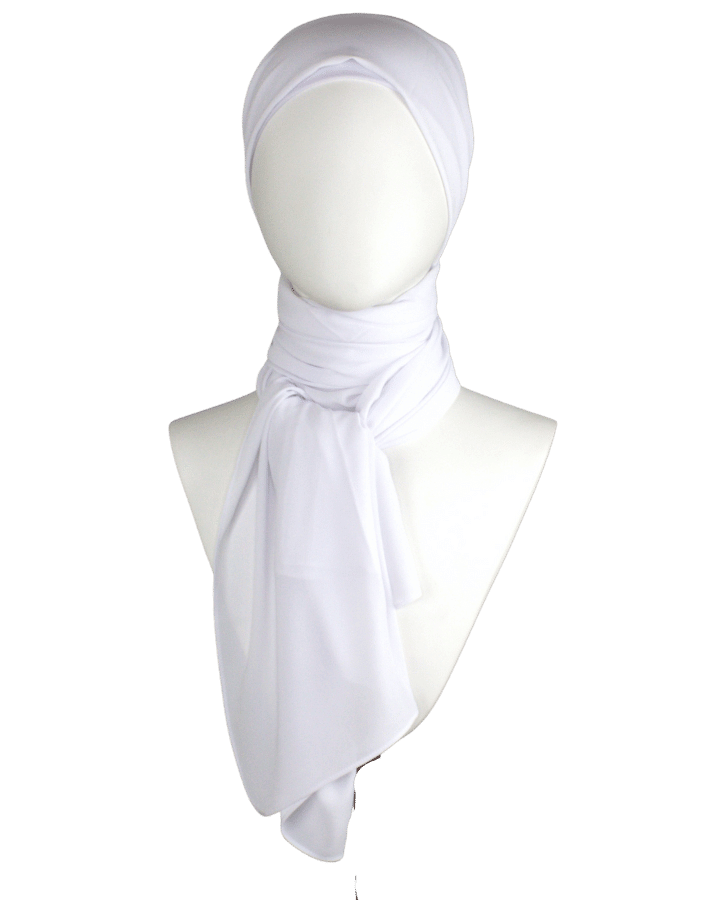 white chiffon hijab scarf | Not transparent white chiffon hijab | Lina Zibdeh