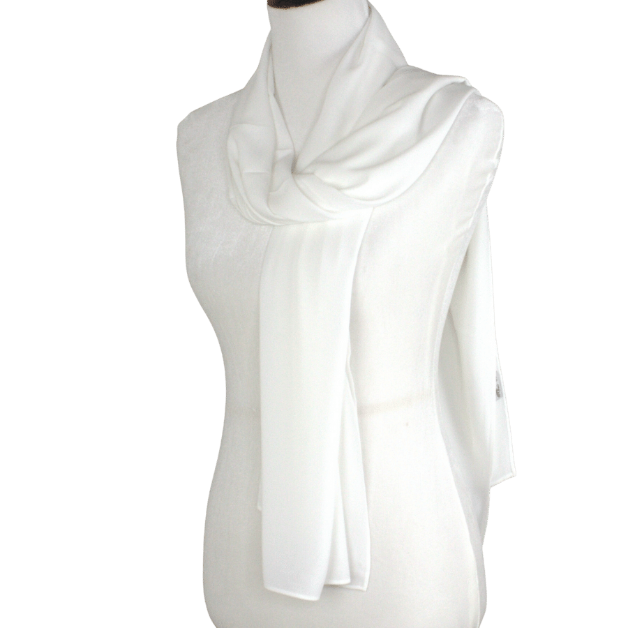 off-white chiffon hijab scarf | Maxi cream chiffon hijab | Lina Zibdeh