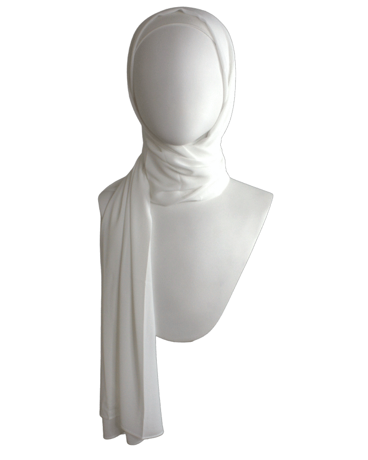Quality off-white chiffon hijab scarf | Maxi cream chiffon hijab | Lina Zibdeh