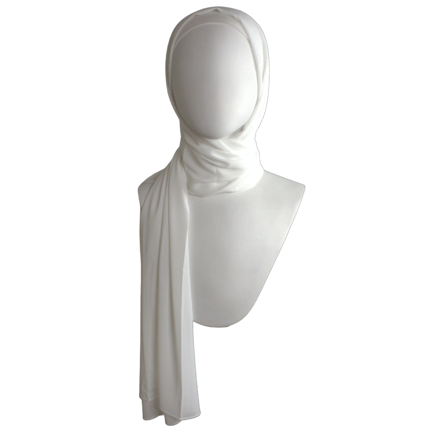 Quality off-white chiffon hijab scarf | Maxi cream chiffon hijab | Lina Zibdeh