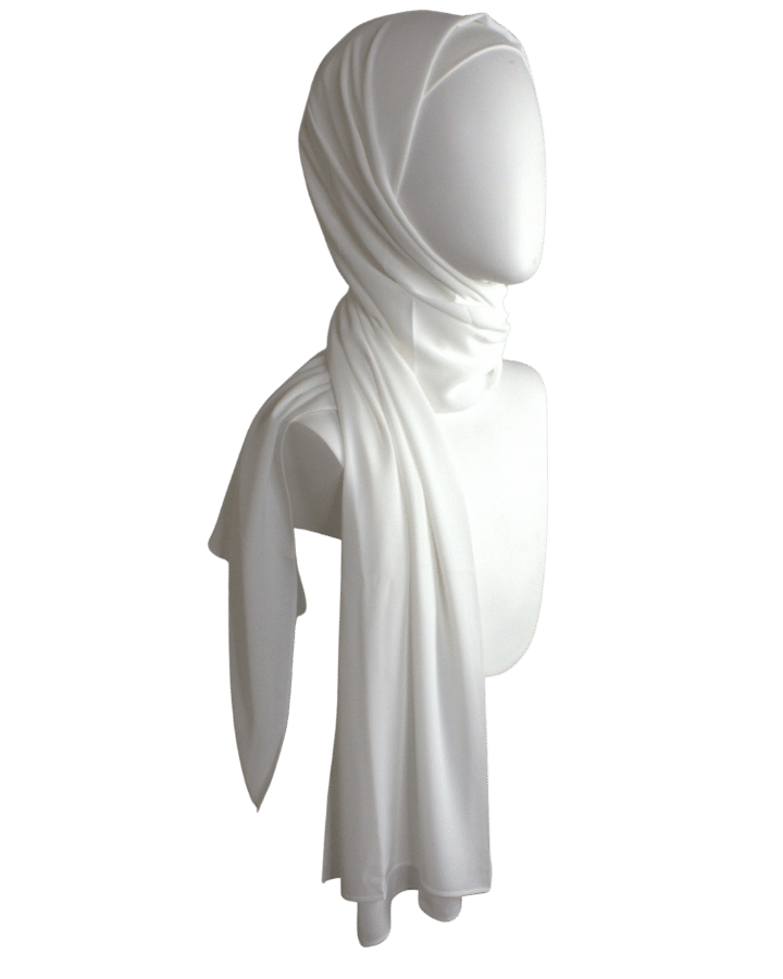 Not transparent off-white chiffon hijab scarf | Maxi cream chiffon hijab | Lina Zibdeh