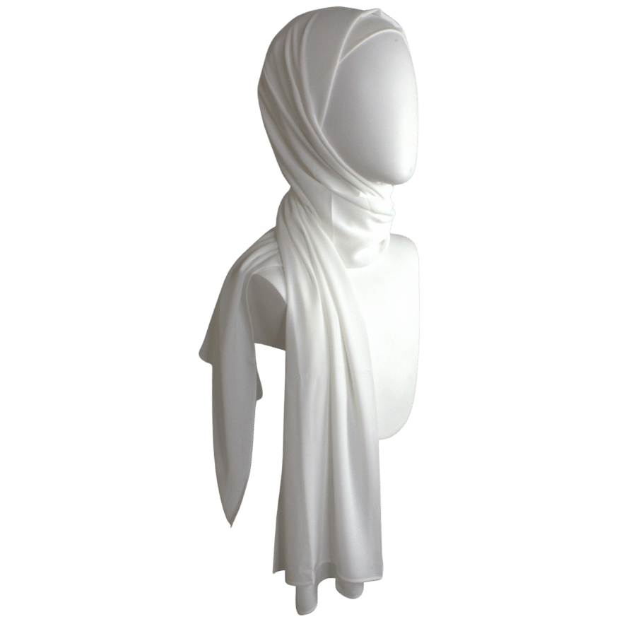 Not transparent off-white chiffon hijab scarf | Maxi cream chiffon hijab | Lina Zibdeh