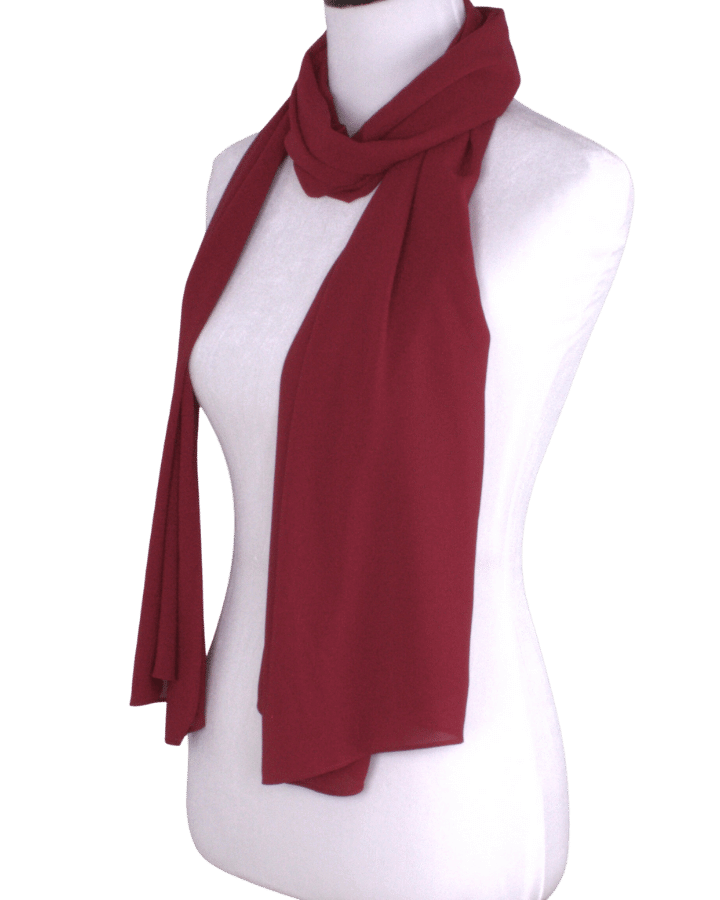 Luxury deep red chiffon hijab scarf | Maxi red chiffon hijab | Lina Zibdeh
