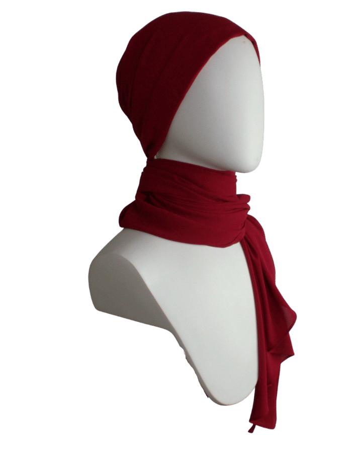 Luxury deep red chiffon hijab scarf | Maxi red chiffon hijab | Lina Zibdeh
