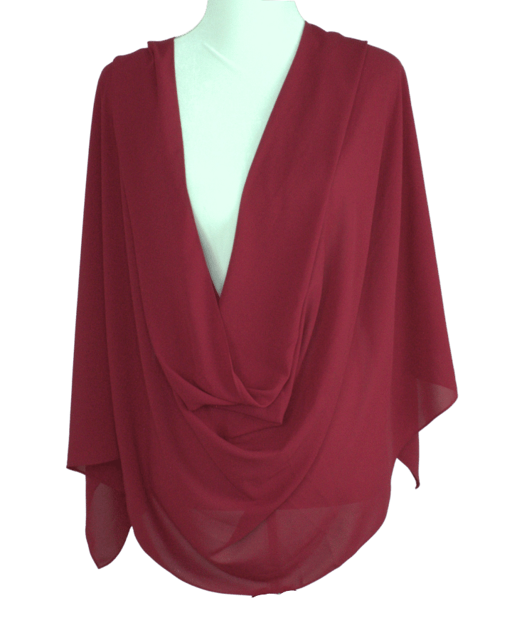 Red chiffon hijab scarf | Maxi red chiffon hijab | Lina Zibdeh