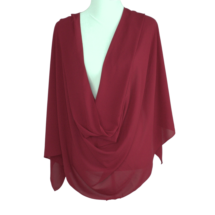 Red chiffon hijab scarf | Maxi red chiffon hijab | Lina Zibdeh