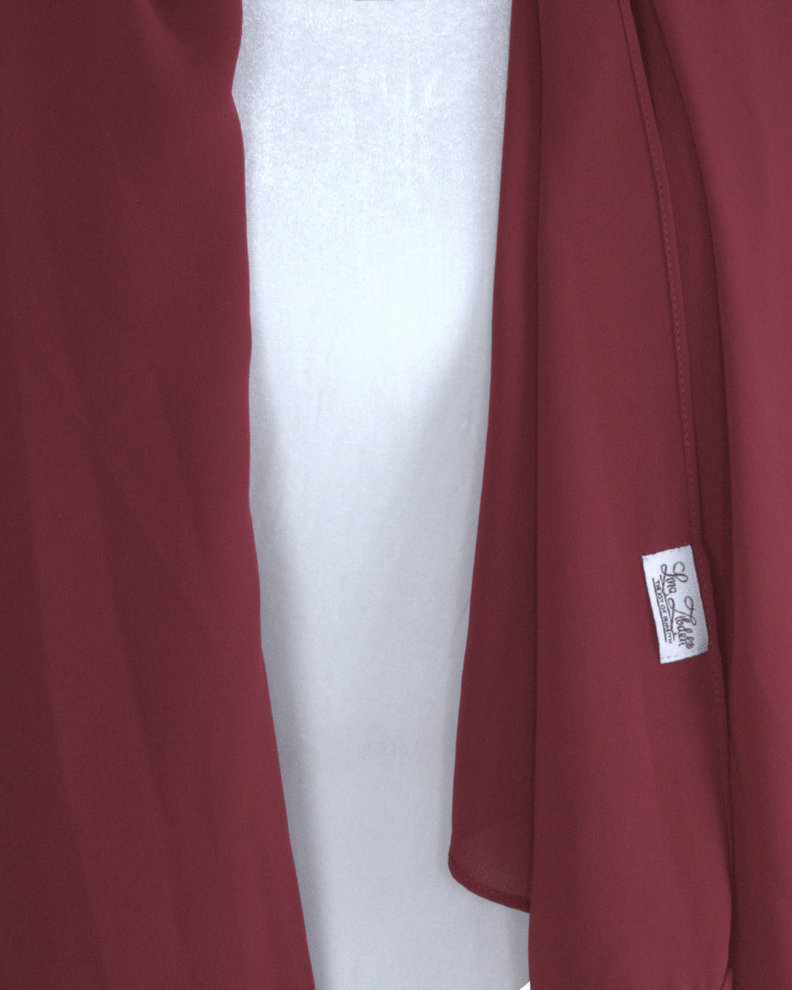 Luxury deep red chiffon hijab scarf | Maxi red chiffon hijab | Lina Zibdeh