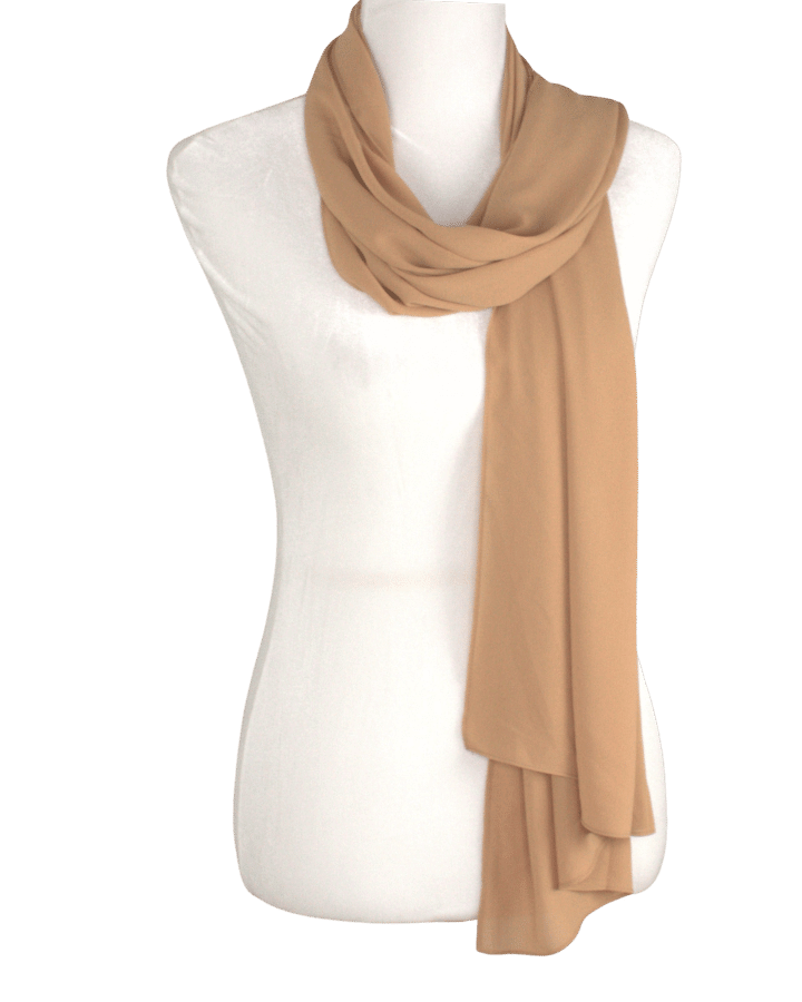 Golden Tan chiffon hijab scarf | Maxi basic deep golden chiffon hijab | Lina Zibdeh
