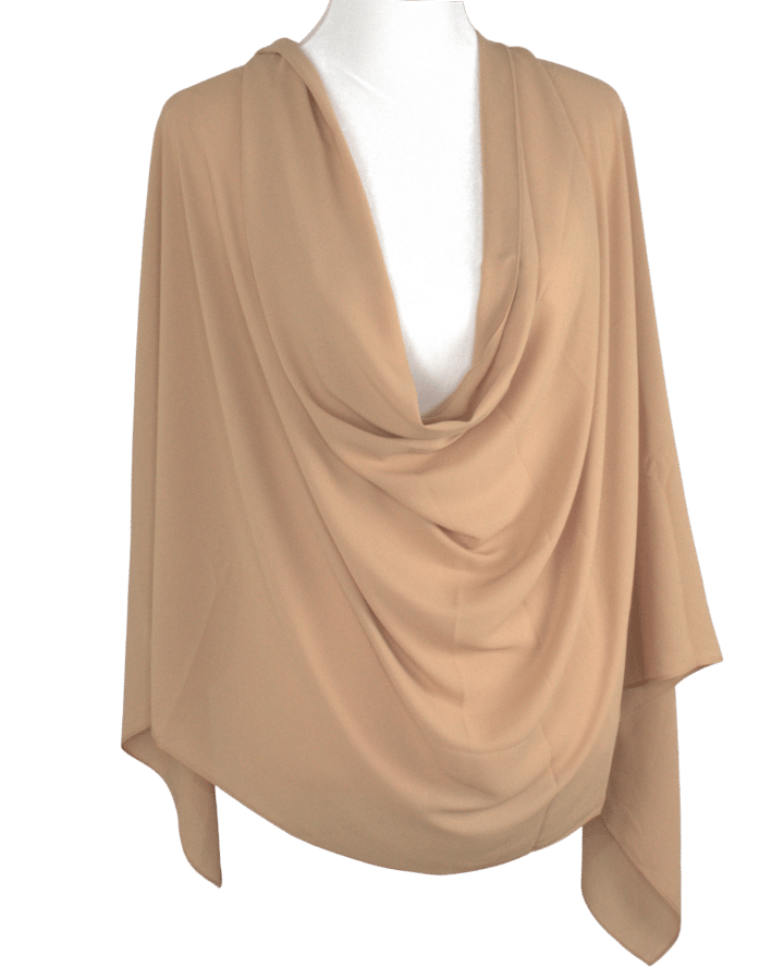 Luxury Golden Tan chiffon hijab scarf | Maxi basic deep golden chiffon hijab | Lina Zibdeh