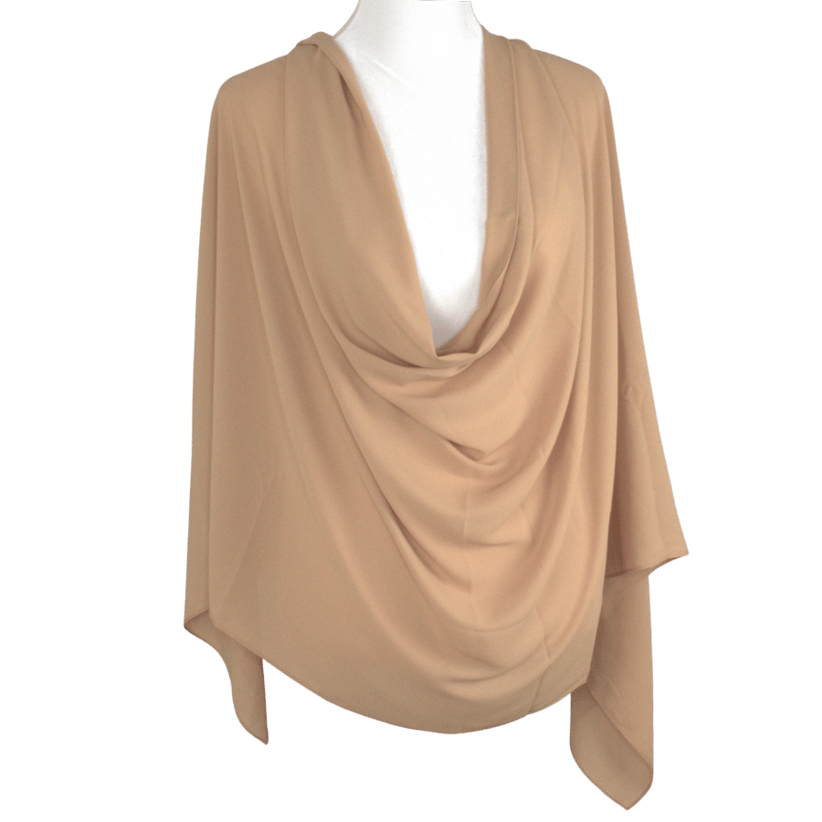 Luxury Golden Tan chiffon hijab scarf | Maxi basic deep golden chiffon hijab | Lina Zibdeh