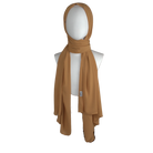 High-end Golden Tan chiffon hijab scarf | Maxi basic deep golden chiffon hijab | Lina Zibdeh
