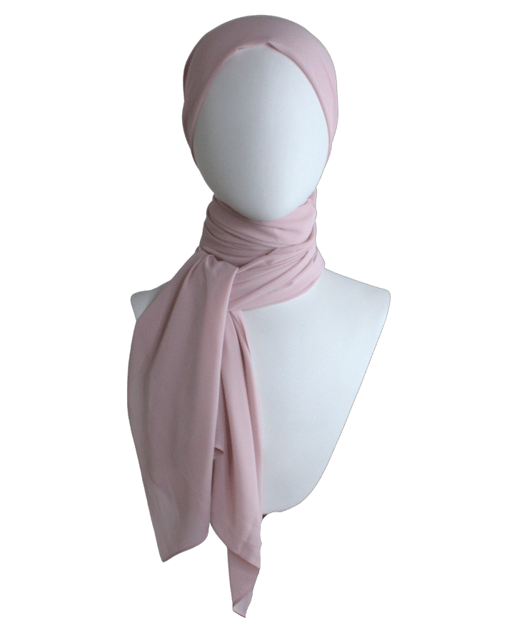Premium quality Neutral Blush chiffon hijab scarf | Maxi Mauve Pink chiffon hijab | Lina Zibdeh
