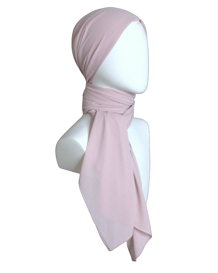 Premium quality Neutral Blush chiffon hijab scarf | Maxi Mauve Pink chiffon hijab | Lina Zibdeh