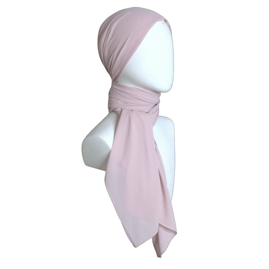 Premium quality Neutral Blush chiffon hijab scarf | Maxi Mauve Pink chiffon hijab | Lina Zibdeh