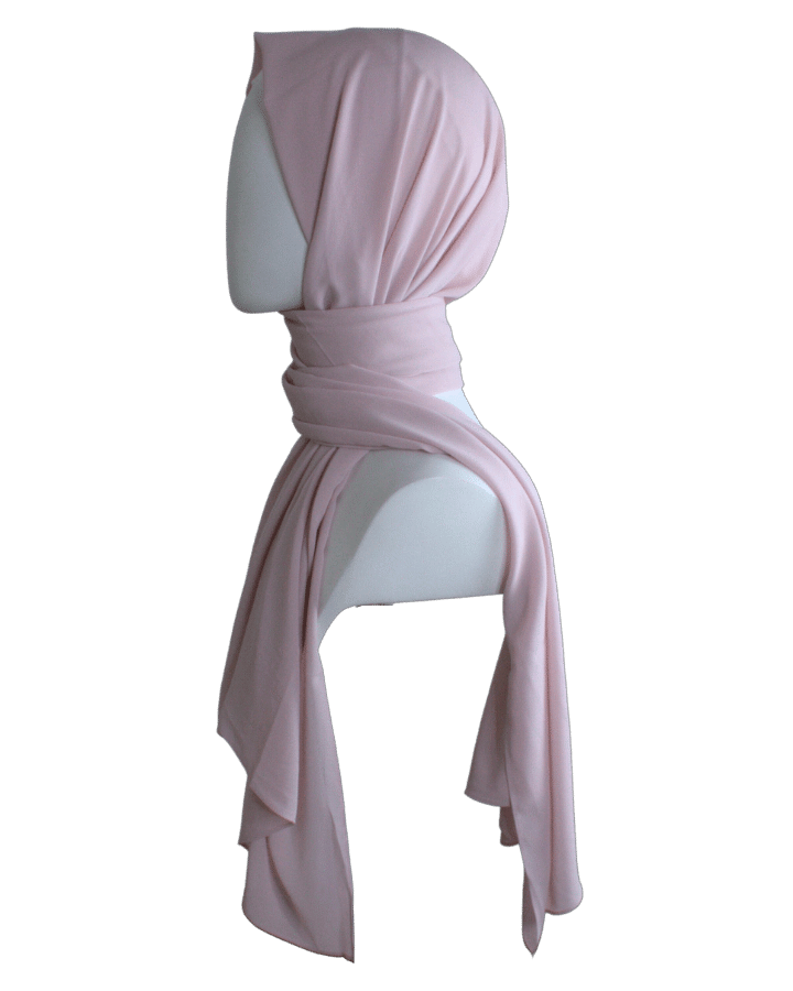 High-end Neutral Blush chiffon hijab scarf | Maxi Mauve Pink chiffon hijab | Lina Zibdeh