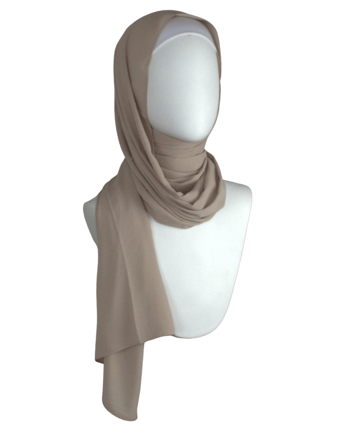 Premium Beige chiffon hijab scarf | Maxi basic neutral chiffon hijab | Lina Zibdeh