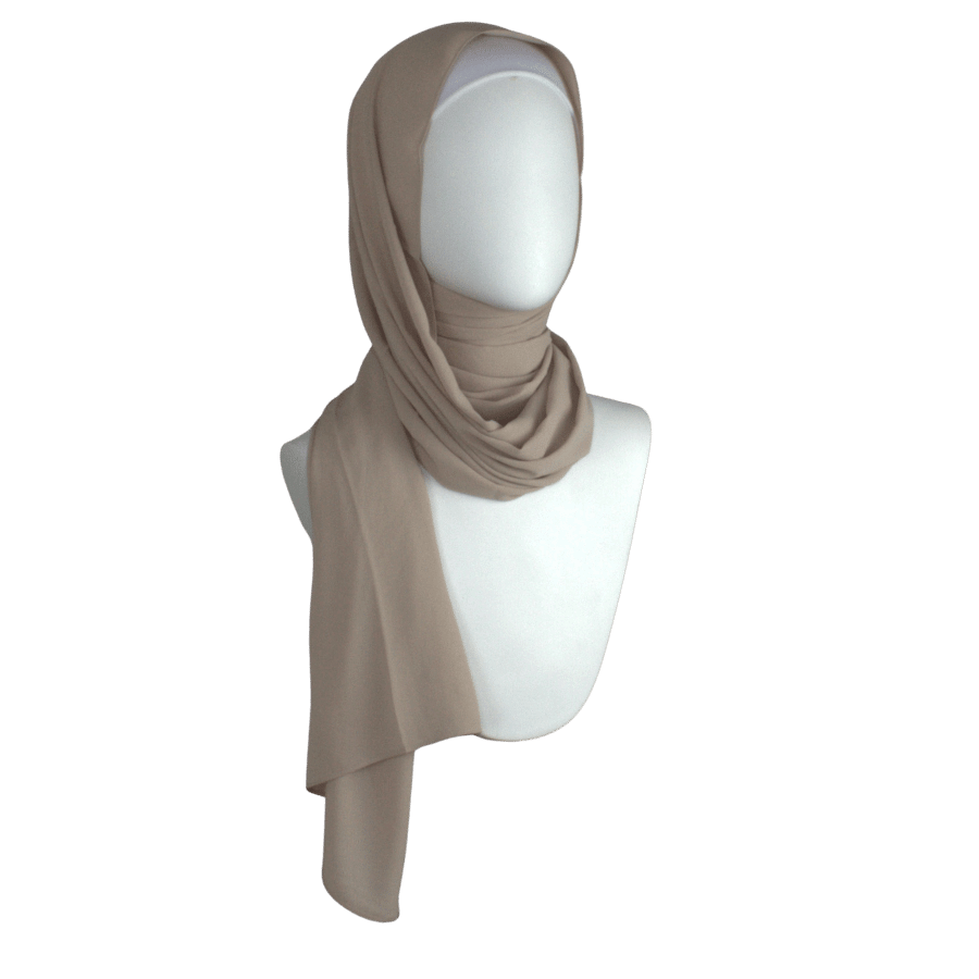 Premium Beige chiffon hijab scarf | Maxi basic neutral chiffon hijab | Lina Zibdeh