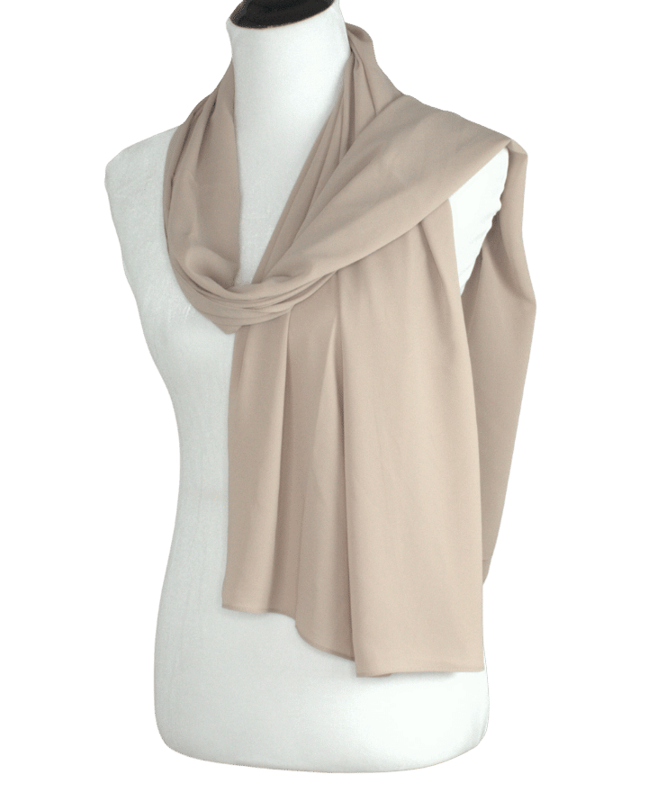 High-end Beige chiffon hijab scarf | Maxi basic neutral chiffon hijab | Lina Zibdeh