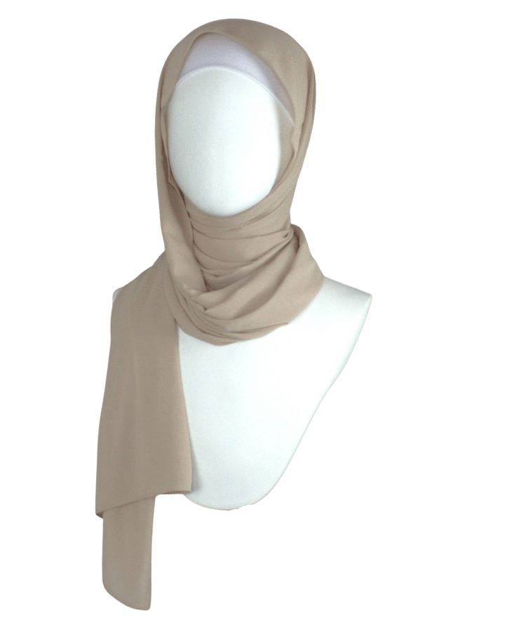 Premium Beige chiffon hijab scarf | Maxi basic neutral chiffon hijab | Lina Zibdeh