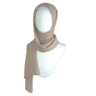 Premium Beige chiffon hijab scarf | Maxi basic neutral chiffon hijab | Lina Zibdeh