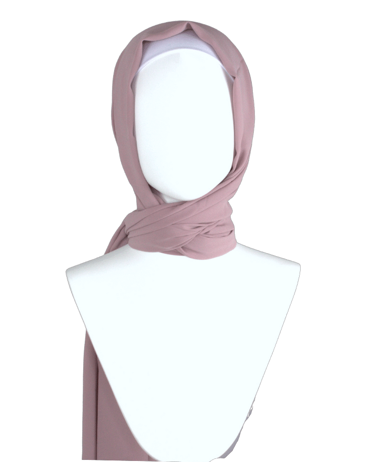 High-end Mauve chiffon hijab scarf | Maxi dusty mauve chiffon hijab | Lina Zibdeh