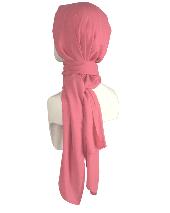 Premium quality Coral Pink chiffon hijab scarf | Maxi Coral Pink chiffon hijab | Lina Zibdeh
