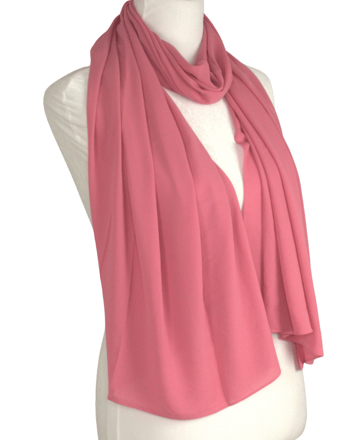 Premium quality Coral Pink chiffon hijab scarf | Maxi Coral Pink chiffon hijab | Lina Zibdeh