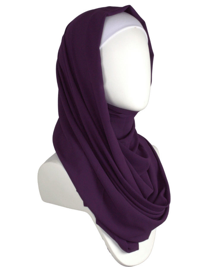 High Quality Purple Chiffon Hijab Maxi Size | Lina Zibdeh