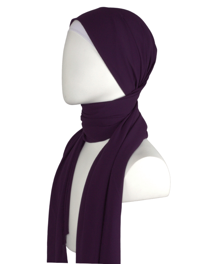 High-Quality Eggplant Purple Chiffon Hijab Maxi Size | Lina Zibdeh