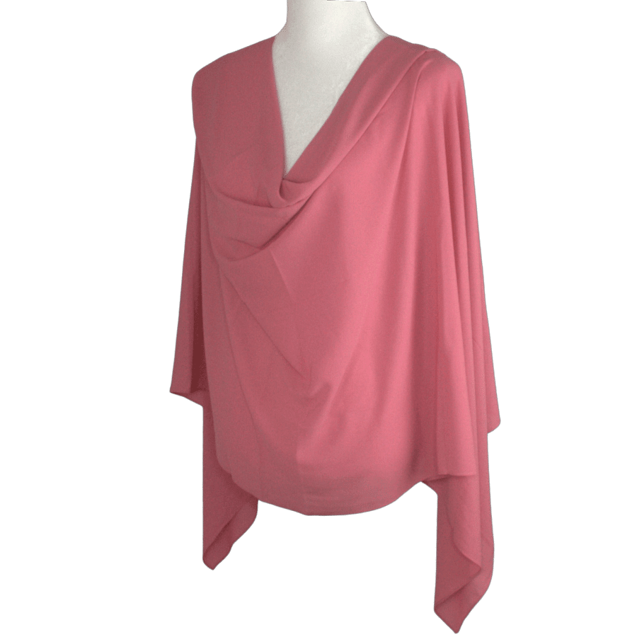 Premium quality Coral Pink chiffon hijab scarf | Maxi Coral Pink chiffon hijab | Lina Zibdeh
