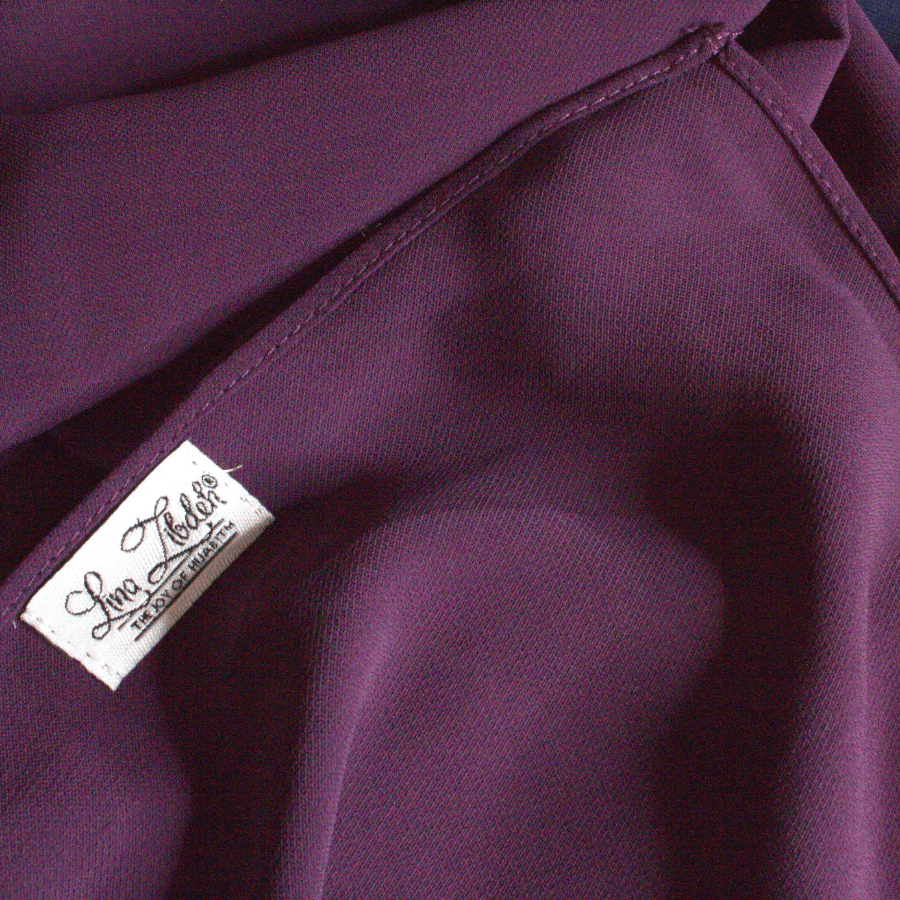 High-Quality Eggplant Purple Chiffon Hijab Maxi Size | Lina Zibdeh