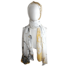 Fancy Marble Chiffon Hijab Scarf | Metallic Gold Silver Hijab | Lina Zibdeh