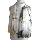 Fancy Marble Chiffon Hijab Scarf | Metallic Gold Silver Hijab | Lina Zibdeh