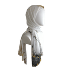 Fancy Marble Chiffon Hijab Scarf | Metallic Gold Silver Hijab | Lina Zibdeh