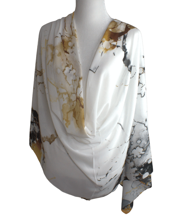 Marble Chiffon Hijab Scarf for special occasions | Metallic Gold Silver Hijab | Lina Zibdeh