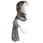 Unique floral hijab scarf chiffon | Army Green and brown hijab | Lina Zibdeh
