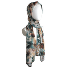 High-end floral hijab scarf chiffon | fall printed hijab maxi size | Lina Zibdeh