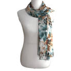 High-end floral hijab scarf chiffon | fall printed hijab maxi size | Lina Zibdeh
