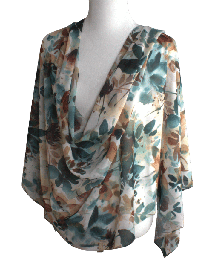 High-end floral hijab scarf chiffon | fall printed hijab maxi size | Lina Zibdeh