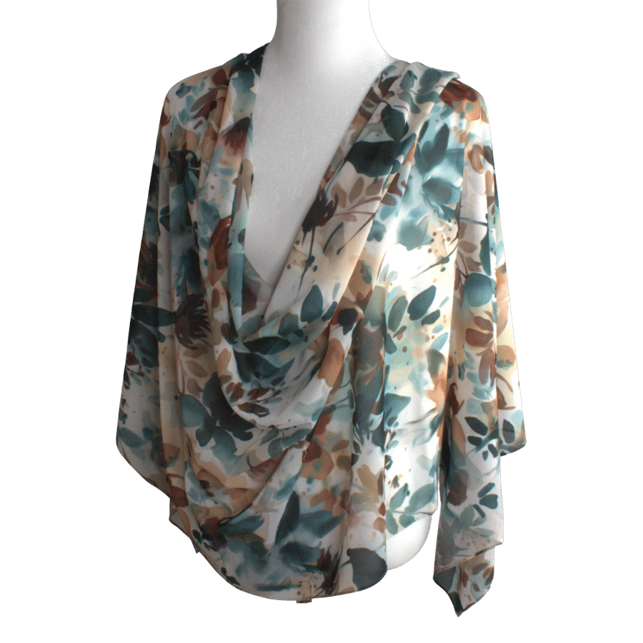 High-end floral hijab scarf chiffon | fall printed hijab maxi size | Lina Zibdeh