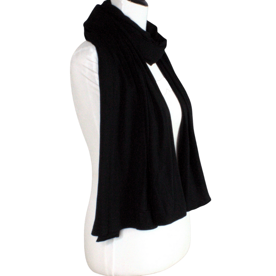 Bamboo Jersey Hijab Black - Maxi Size Premium Quality