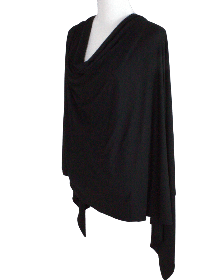 Bamboo Jersey Hijab Black - Maxi Size Premium Quality