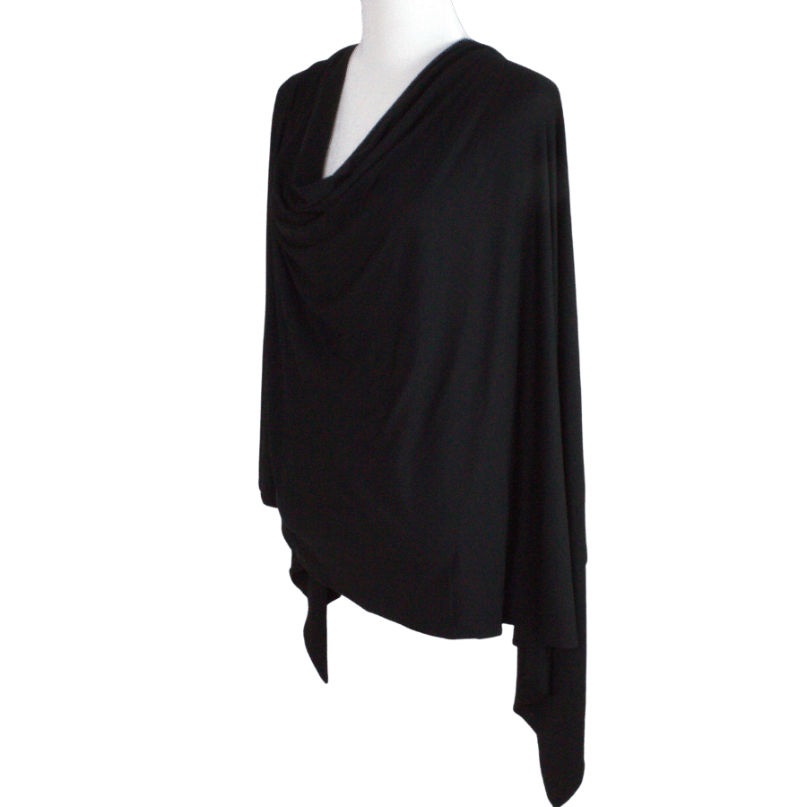 Bamboo Jersey Hijab Black - Maxi Size Premium Quality