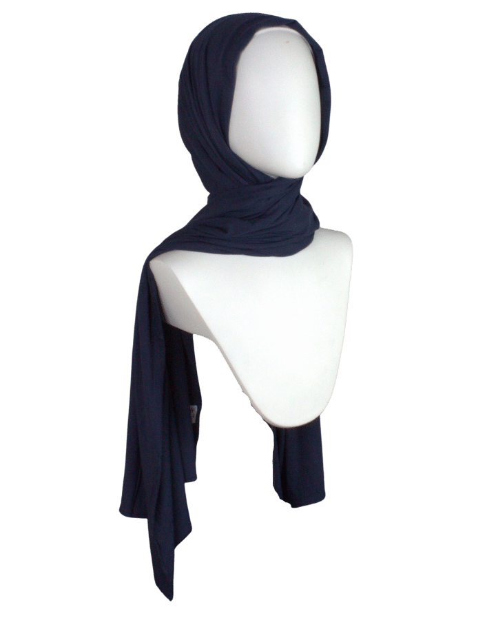 Bamboo Jersey Hijab Navy Blue - Maxi Size (But Not Bulky!!)