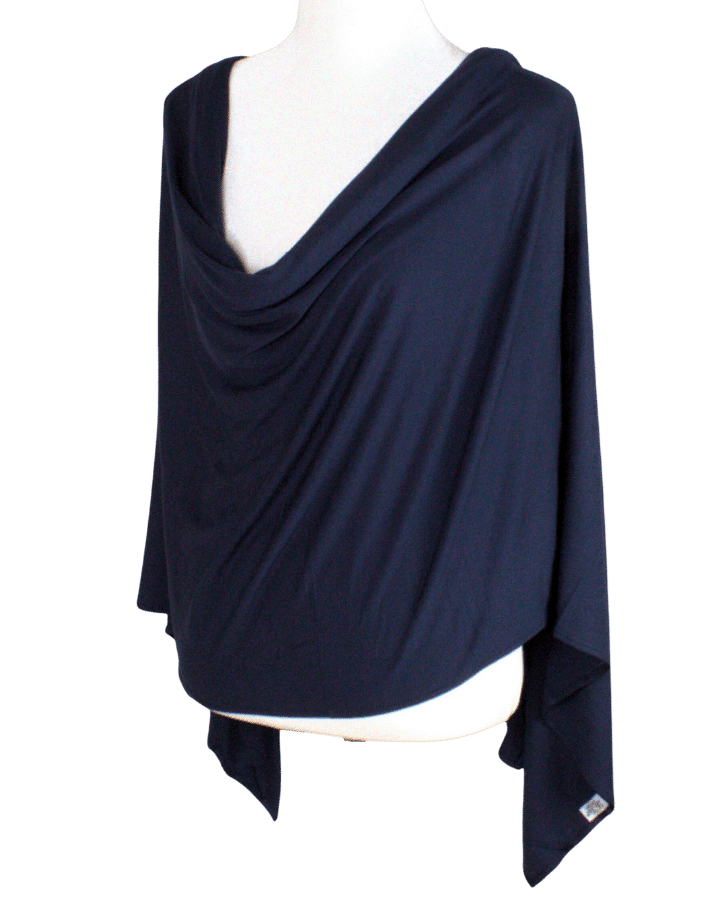 Bamboo Jersey Hijab Navy Blue - Maxi Size (But Not Bulky!!)