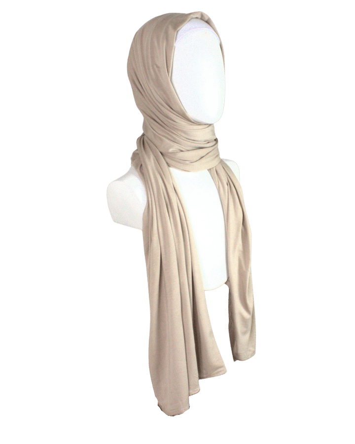 Bamboo Jersey Hijab Neutral - Maxi size premium quality